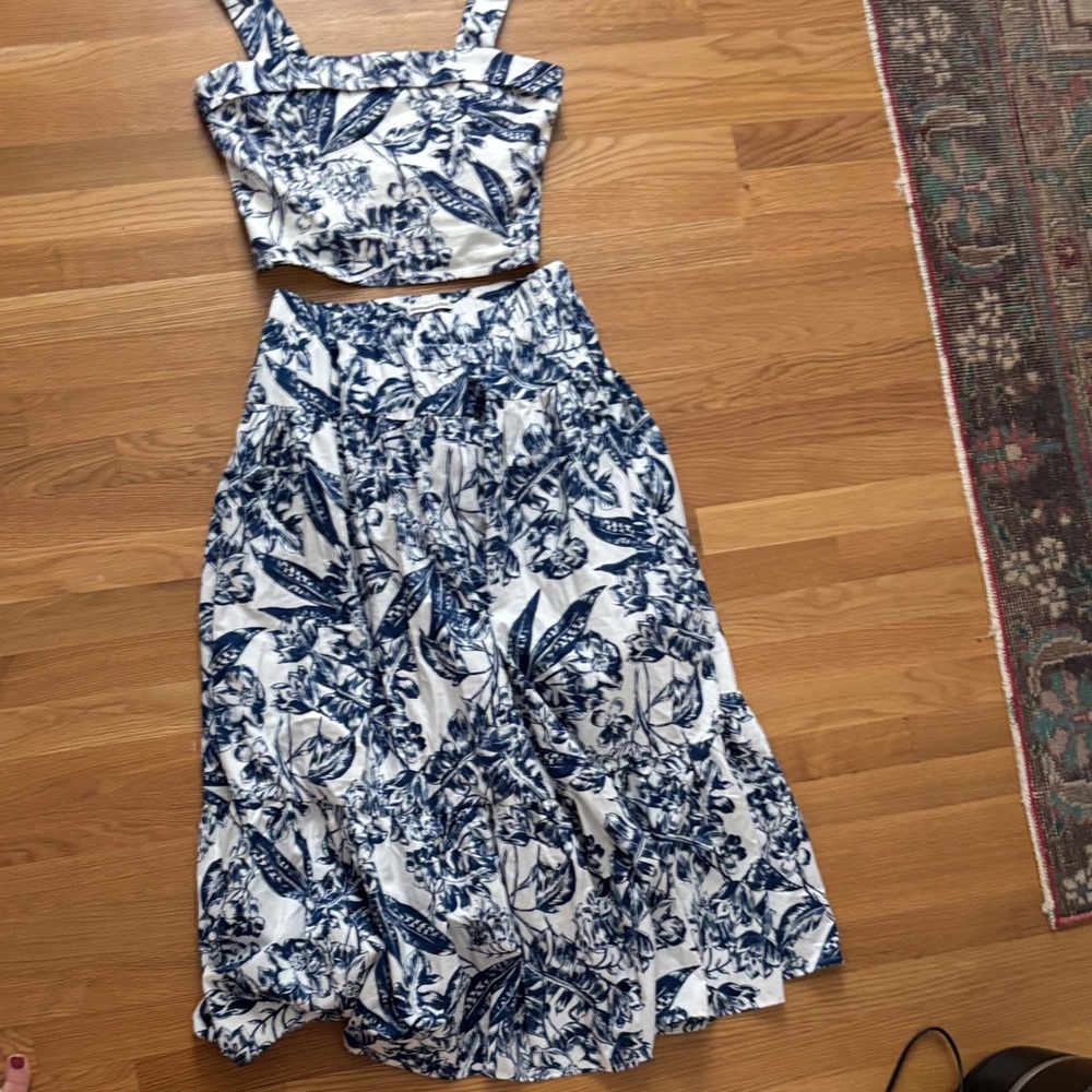Abercrombie & Fitch Blue and White Smocked Detail